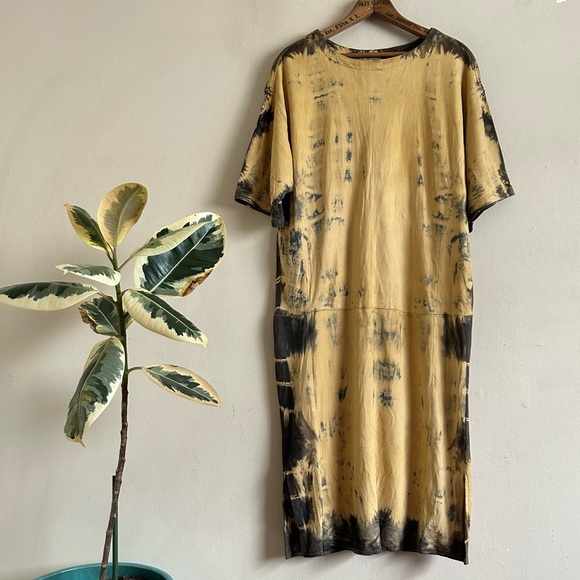 Tie Dyed Suede T-Shirt Dress